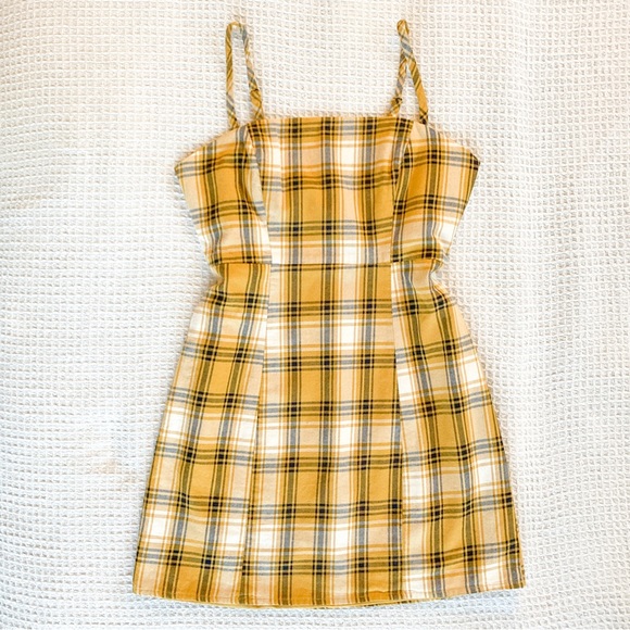 Forever 21 Dresses & Skirts - 🌻 Clueless inspired Forever 21 yellow plaid strap mini pencil dress. Size Small